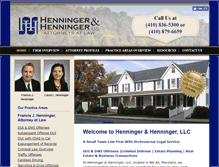 Tablet Screenshot of henningerlaw.com
